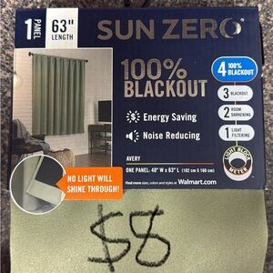 Sun Zero Avery Blackout Curtain Panel - Green